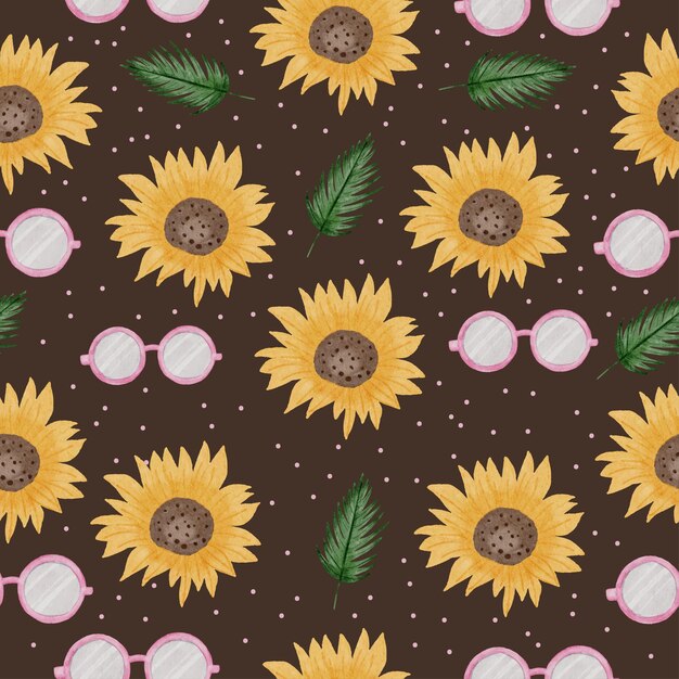 Vector summer seamless pattern hand paint watercolor