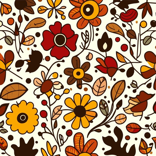 Summer seamless pattern vector illustration with autumn mood