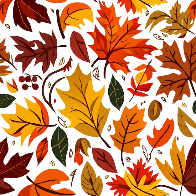 Summer seamless pattern vector illustration with autumn mood