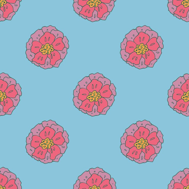 Vector summer seamless pattern with flowers doodle for decorative print wrapping paper greeting cards wallpaper and fabric