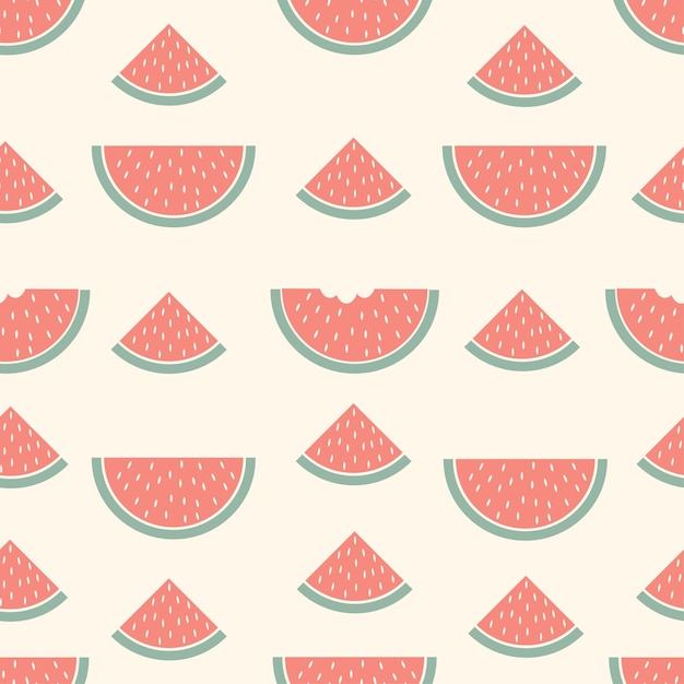 Summer seamless pattern with watermelon Vector summer background Cute design for fabric paper