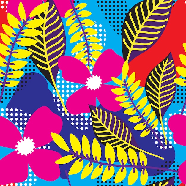 Summer seamless tropical pattern