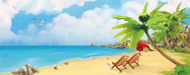 Summer seaside beach vacation travel background