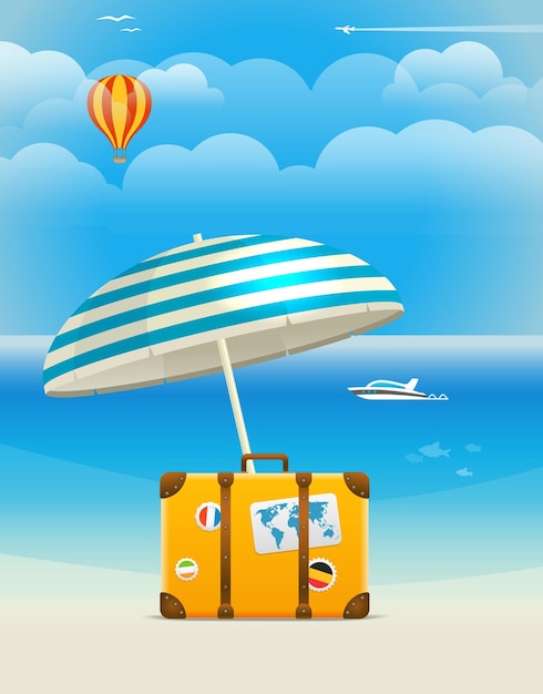 Summer seaside vacation illustration