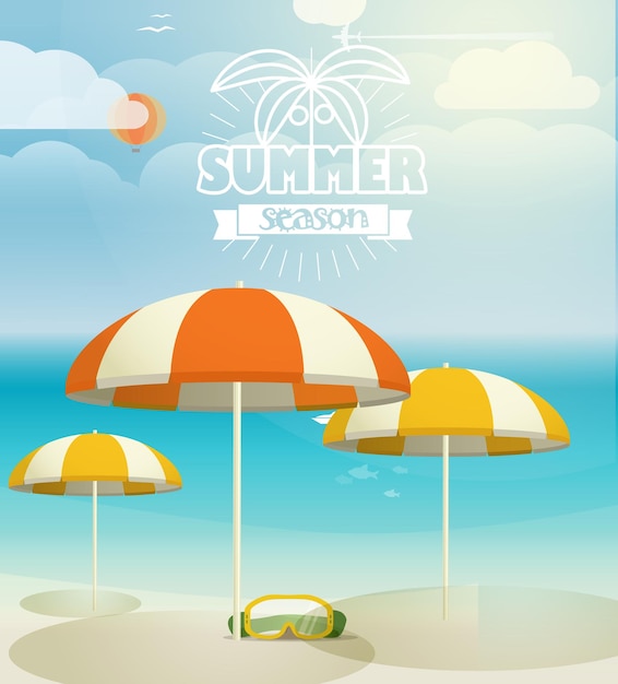 Summer seaside vacation illustrationxa