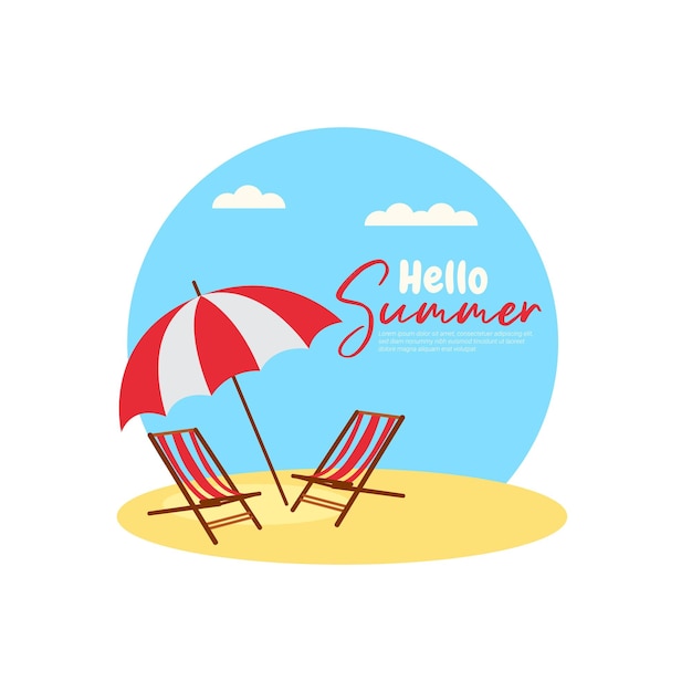 Vector summer season celebration flat background