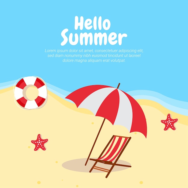 Vector summer season celebration flat background