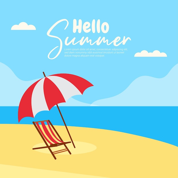 Vector summer season celebration flat background