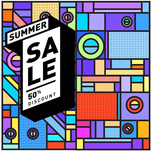 Summer Season Sale Up to 50% Poster Design Template