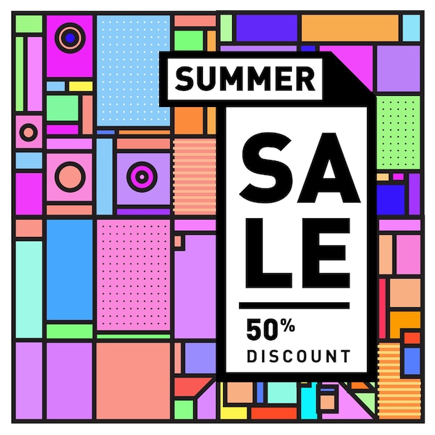 Summer Season Sale Up to 50% Poster Design Template