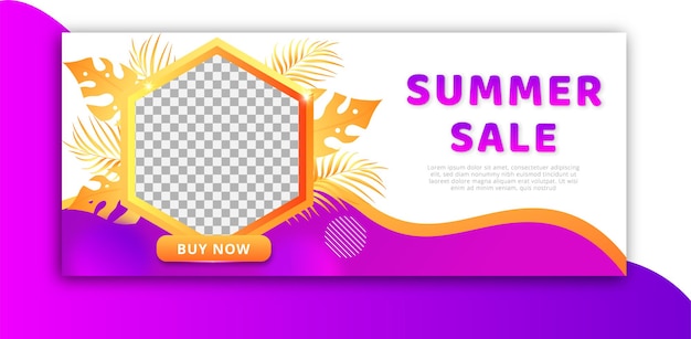 Summer season sale web banner template