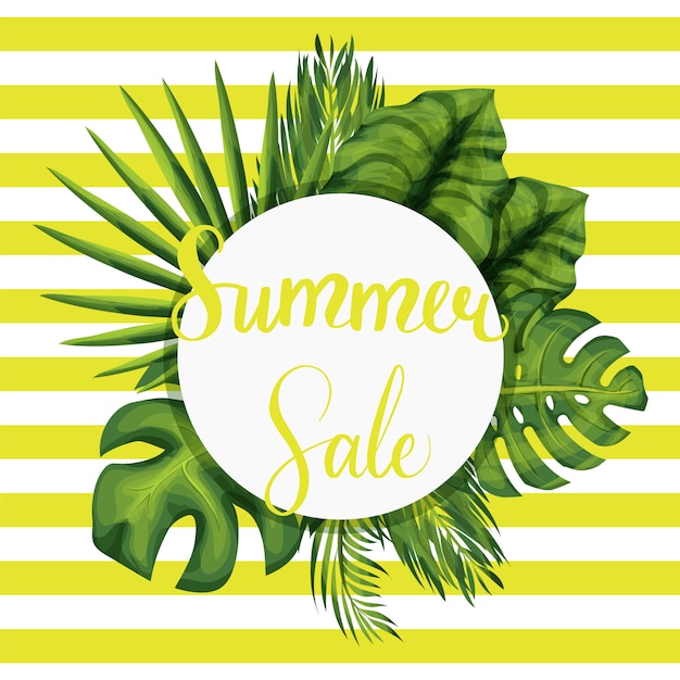 Summer seasonal sale vector template