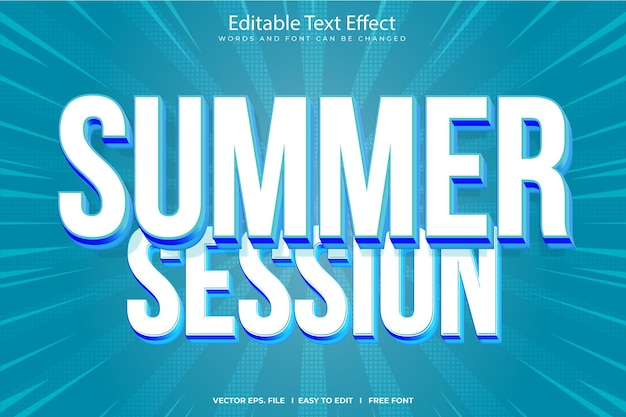 Summer session editable text effect