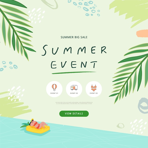 Vector summer shopping event illustration.