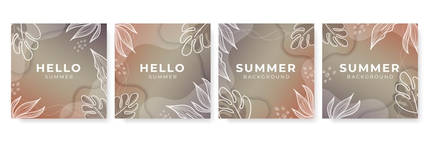 Summer social media banner with flowers and tropical summer leaf.