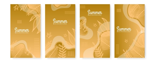 Vector summer social media banner with flowers and tropical summer leaf.