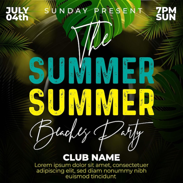 Summer Social Media Post and Flyer Template