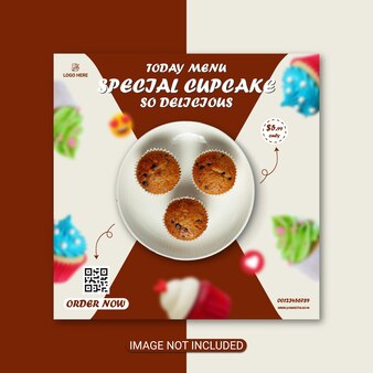 Summer special cupcake flyer design premium vector