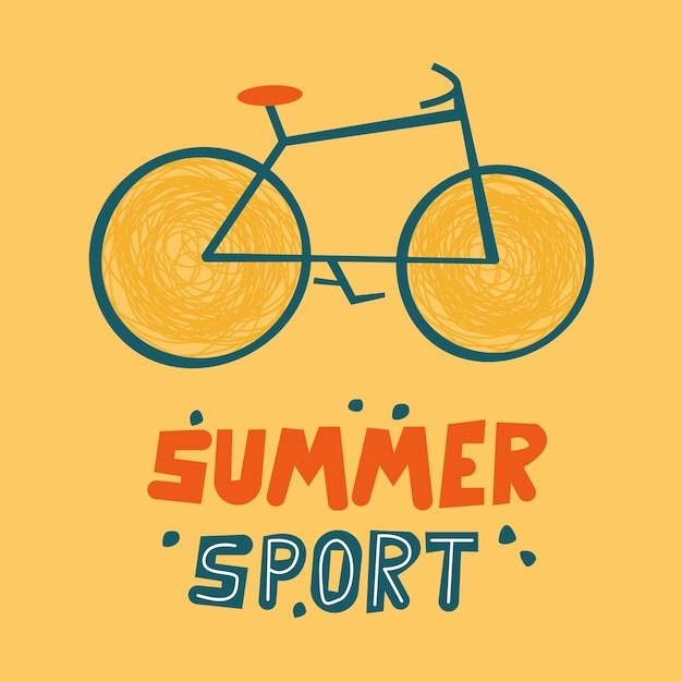 Vector summer sport with bike