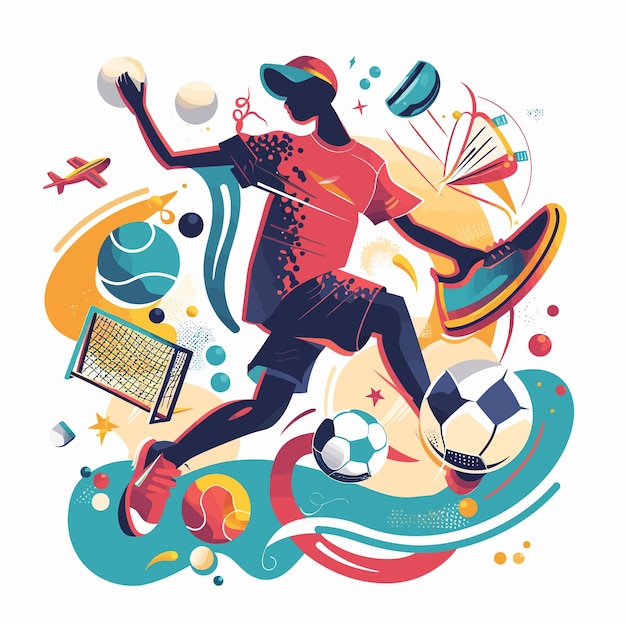 Vettore summer_sports_and_recreation_abstract_concept_vector