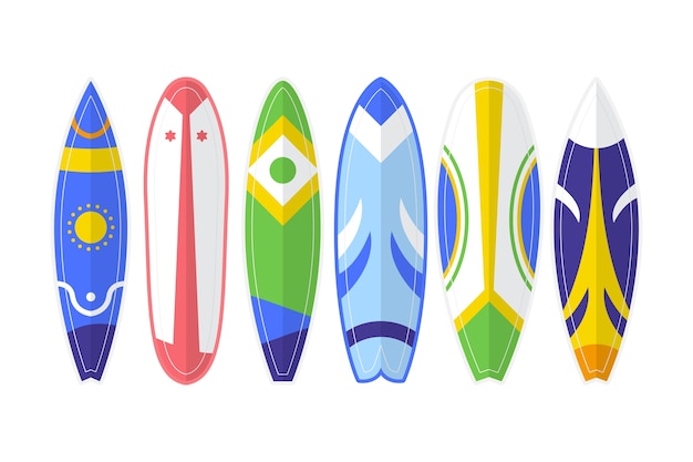 Vector summer sports flat sup board collection