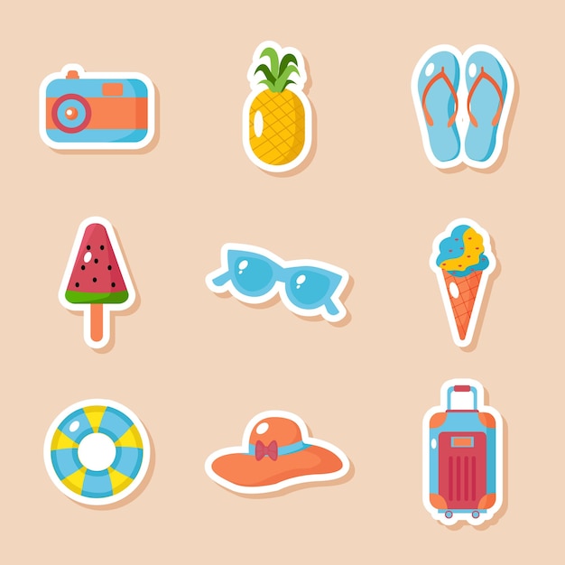 Summer sticker collection design