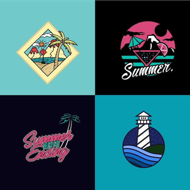 Summer Sticker Illustration Set