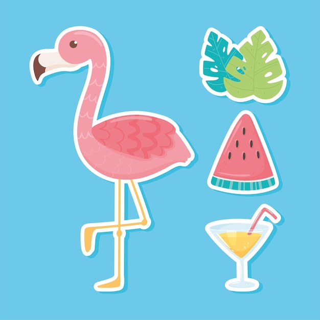 Vector summer sticker set