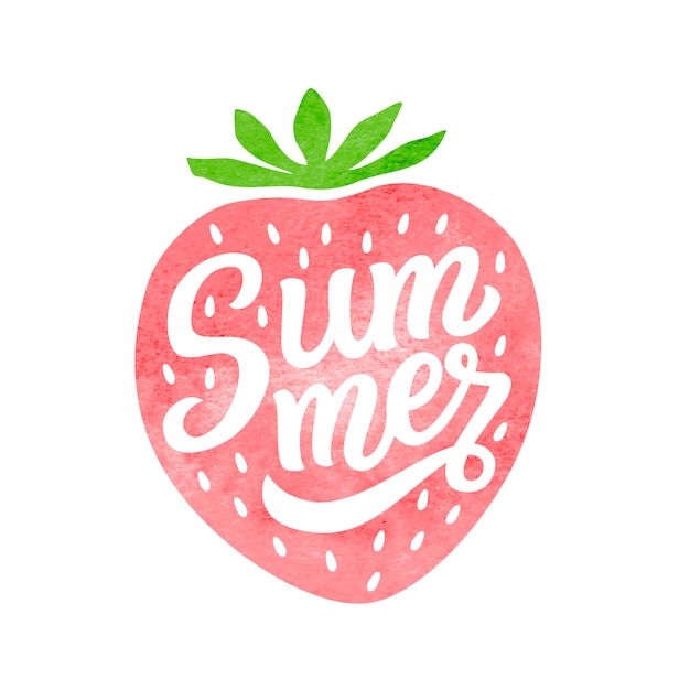 여름 strowberry 수채화