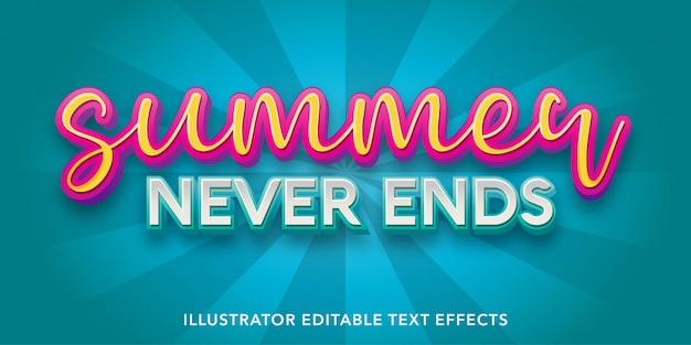 Редактируемые текстовые эффекты в летнем стиле