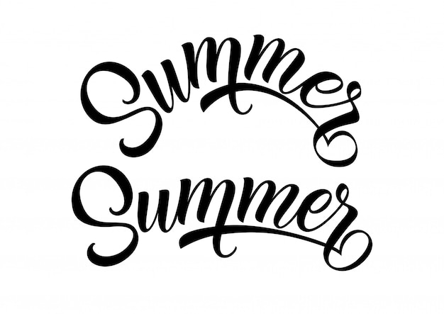 Summer summer lettering with swirls. 