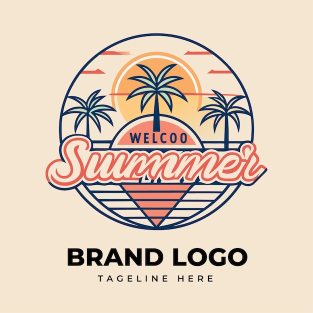 summer sun logo collection