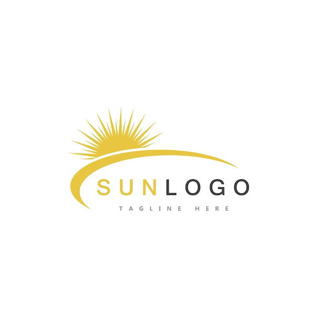 Summer sun logo template vector