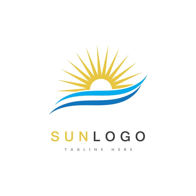 Summer Sun Logo Template Vector