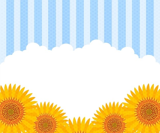 Vector summer sunflower and iridescent clouds 300x250