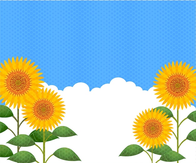 夏のひまわりと虹色の雲 336x280