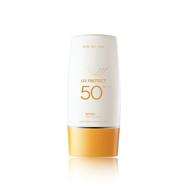 Vector summer sunscreen for skin protectionrealistic cosmetic bottle mockup