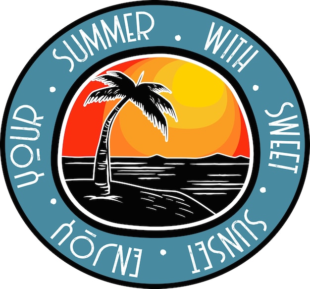 Summer sunset vector design