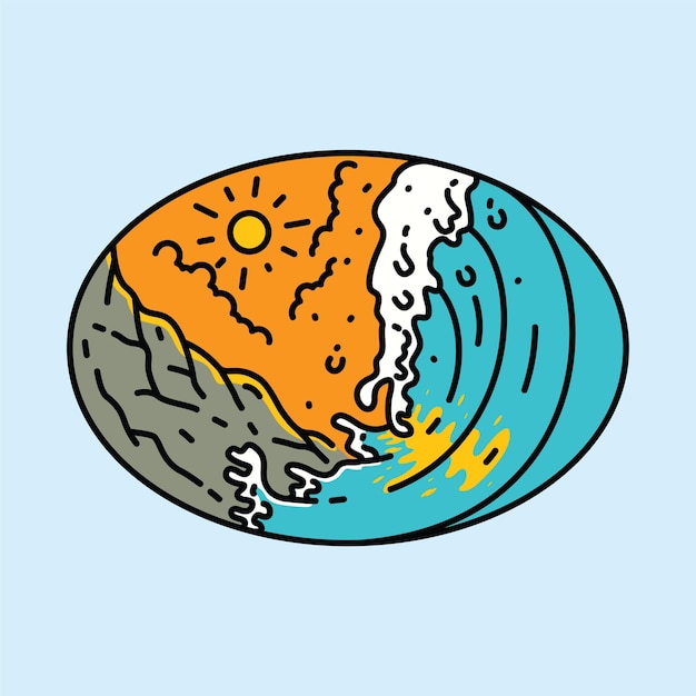 Summer and surfing graphic illustration vector art tshirt design