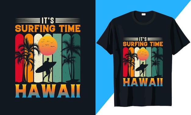 Summer surfing tshirt design vector