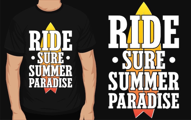 Летний дизайн футболки с типографикой для серфинга