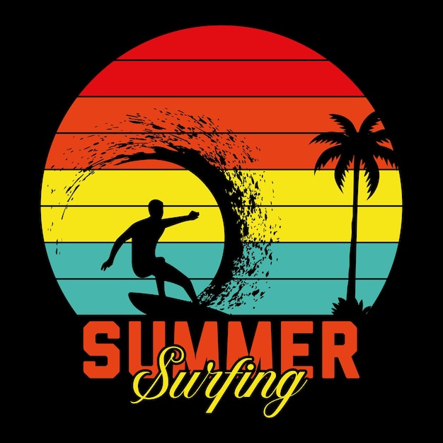 Premium Vector | Summer surfing