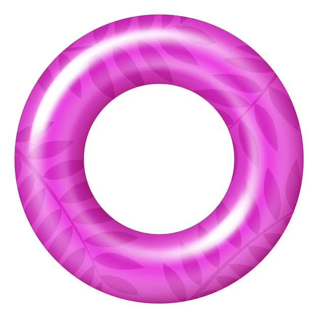 Summer swim ring inflatable rubber pool donut isolated on white background