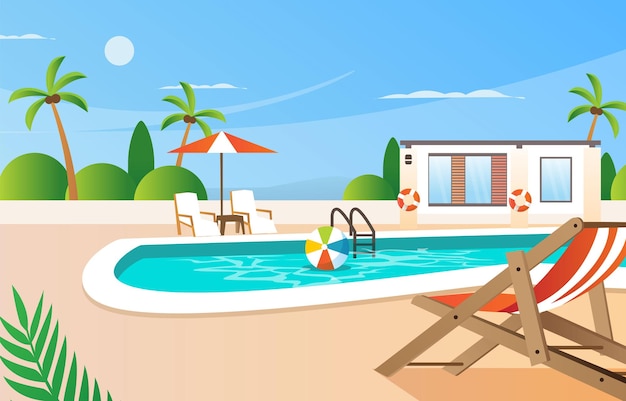 Vector summer swimming pool background