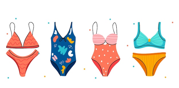 Collezione di costumi da bagno estivi. completo bikini.