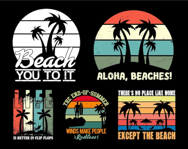 Summer T shirt Design Bundle Beach T shirt Quotes about Summer
