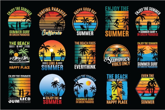 Summer t shirt design bundle