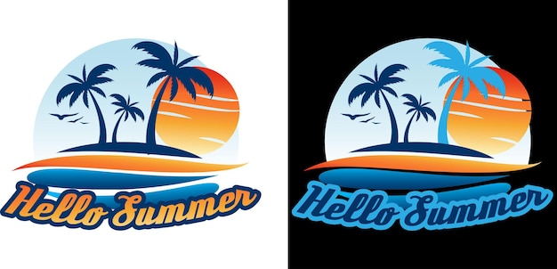 夏の t シャツのデザインのロゴ