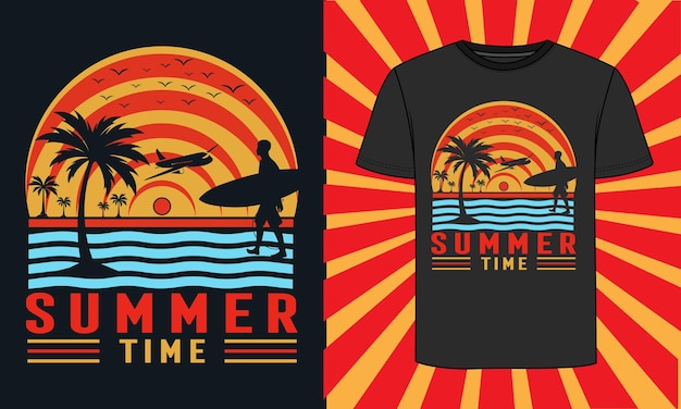 Summer t-shirt design design estivo e vettore premium