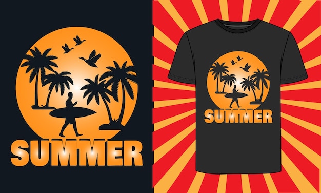 Summer T-shirt Design, Summer vibes poster for t-shirt print, Summer Design and Vector